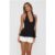 Casual Luxe Tailored Halter Top Black