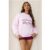 BASE Girls Club Graphic Round Neck Sweatshirt Pink