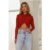 Twist Of Luxe Mesh Long Sleeve Bodysuit Red