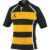 Gilbert Rugby Gilbert XACT Hoops Match Shirt – Junior – Size: Age 12 – 13 – Black / Amber