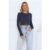 Knit Statement Cable Cropped Cardigan Navy