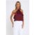 Floral Pop Halter Top Merlot