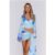 Wave Kiss Sheer Long Sleeve Top Blue