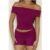 BASE Luxe Rib Off Shoulder Top Berry