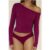 BASE Luxe Rib Off Shoulder Long Sleeve Top Berry