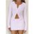 BASE Luxe Rib Button Front Long Sleeve Top Pink