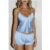 Kiss At Twilight Satin Pyjama Top Blue