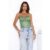Glitter Goals Crop Top Green