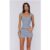BASE Luxe Rib Thick Strap Tank Top Blue Brown Stripe