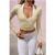 BASE Contour Ballerina Wrap Long Sleeve Crop Top Yellow