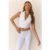 BASE Contour Sleeveless Polo Top White
