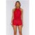 Palm Shade Halter Knit Top Red