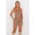 Talk Of The Feed Suede Strapless Crop Top Tan