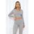 BASE Off Duty Model Cropped Knit Zip Hoodie Grey