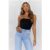 BASE Longline Strapless Bandeau Top Black