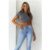 BASE The Baby Tee Crop Top Charcoal