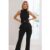 Star Power Ribbed Turtle Neck Top Black