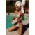 Neon Wave Swim Top Silver
