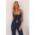 LIONESS Charismatic Denim Corset Dark Pinstripe